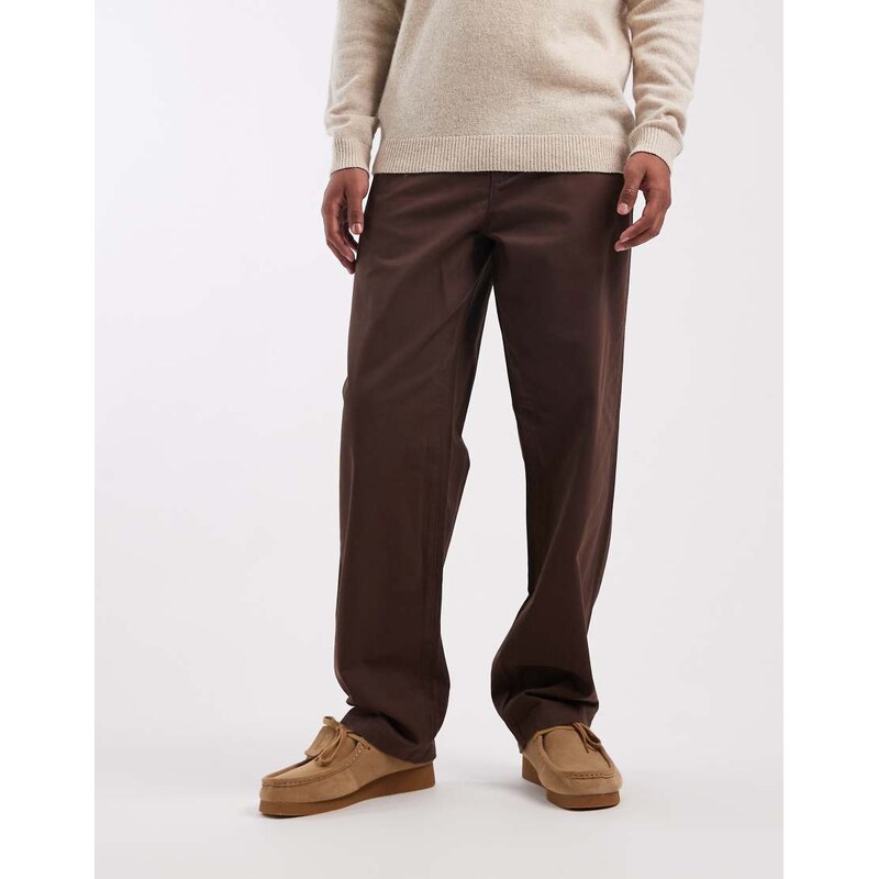ASOS DESIGN baggy trousers in brown