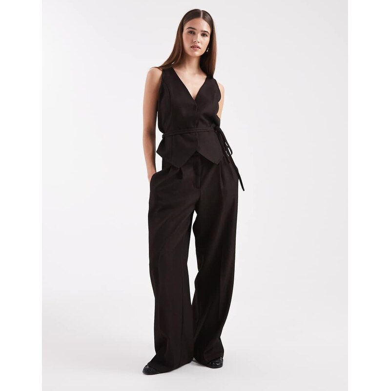 Vero Moda tailored crease front wide leg trouser co-ord in