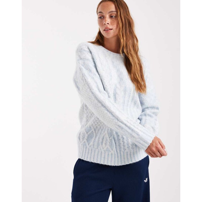 Cotton On luxe crew sweater in pale blue 109837648