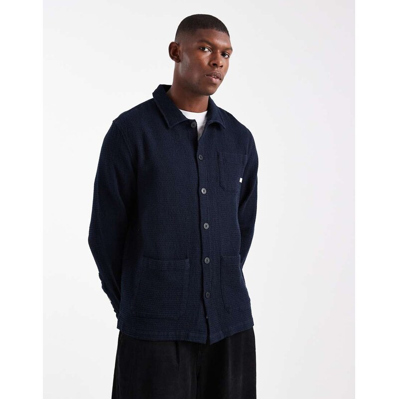 Farah castlefield longsleeve shirt in navy