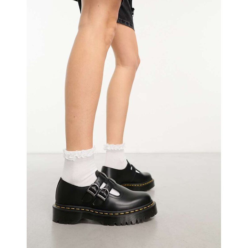 Dr Martens 8065 bex mary jane shoes in black smooth leather