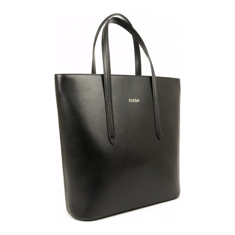 Dámská kožená kabelka Elega Shopper Simply - černá