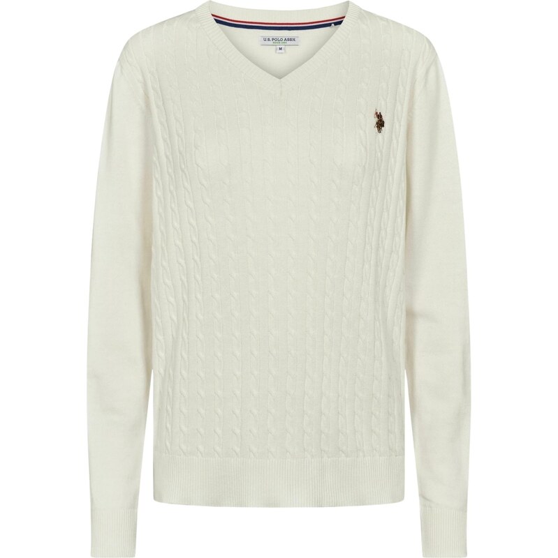 U.S. POLO ASSN. Svetr UWBell hnědá / bílá