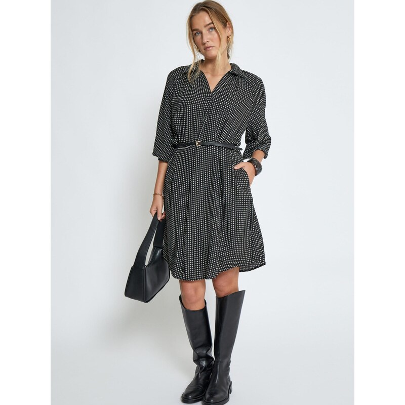 Peppercorn Košilové šaty Paris černá / bílá 109845407