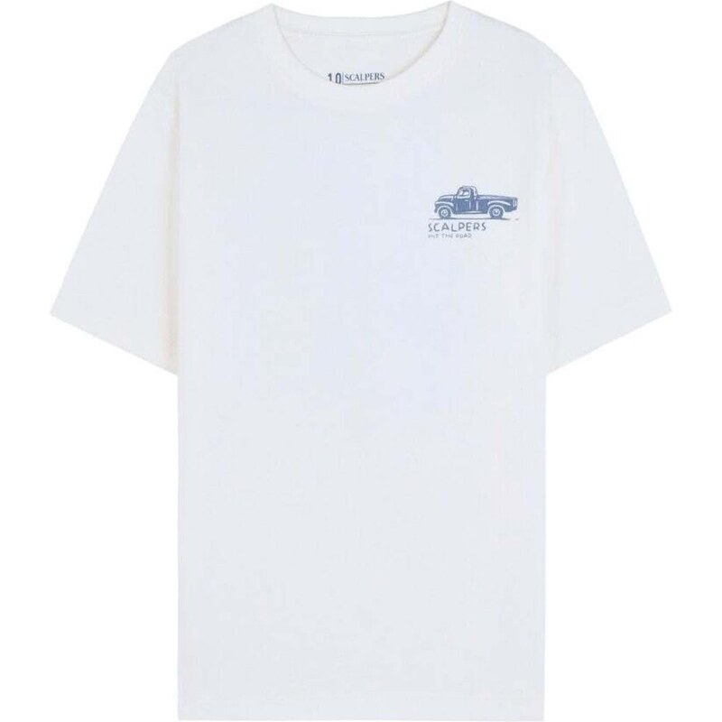 Scalpers Tričko chladná modrá / offwhite
