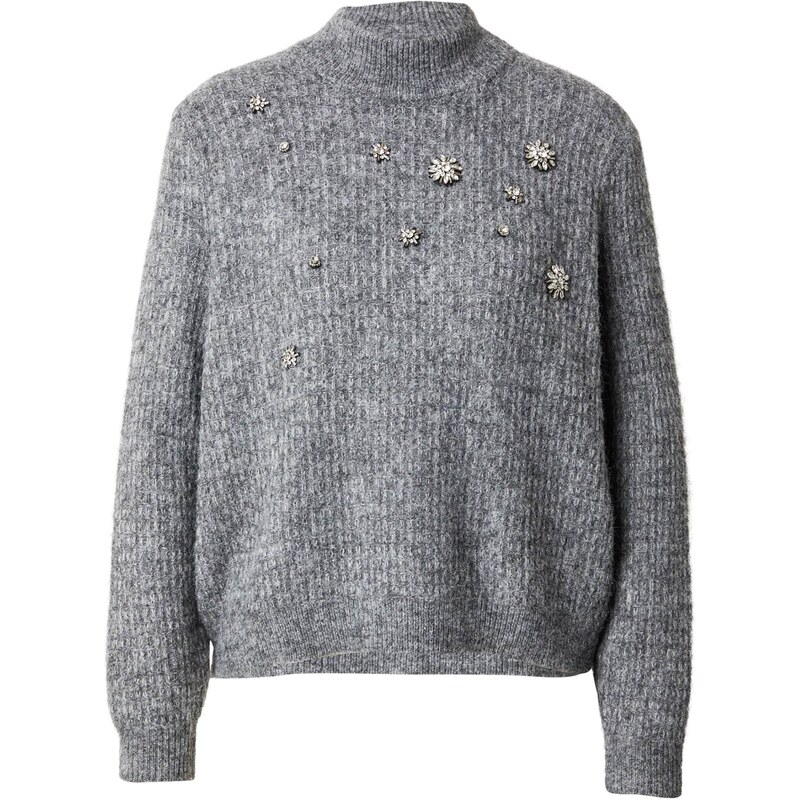 VERO MODA Svetr VMVENEDIG šedý melír / stříbrná