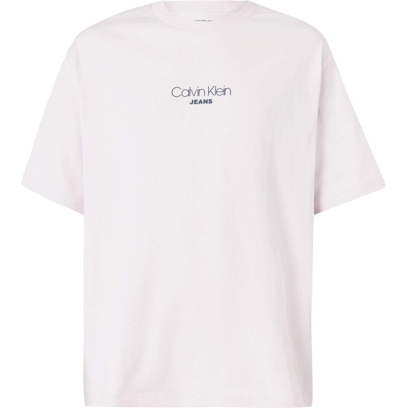Calvin Klein Jeans Tričko modrá / pastelově růžová