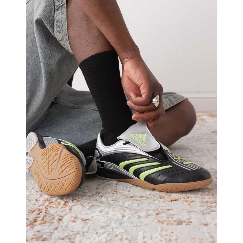 adidas Originals Predator Sala trainers in black and green