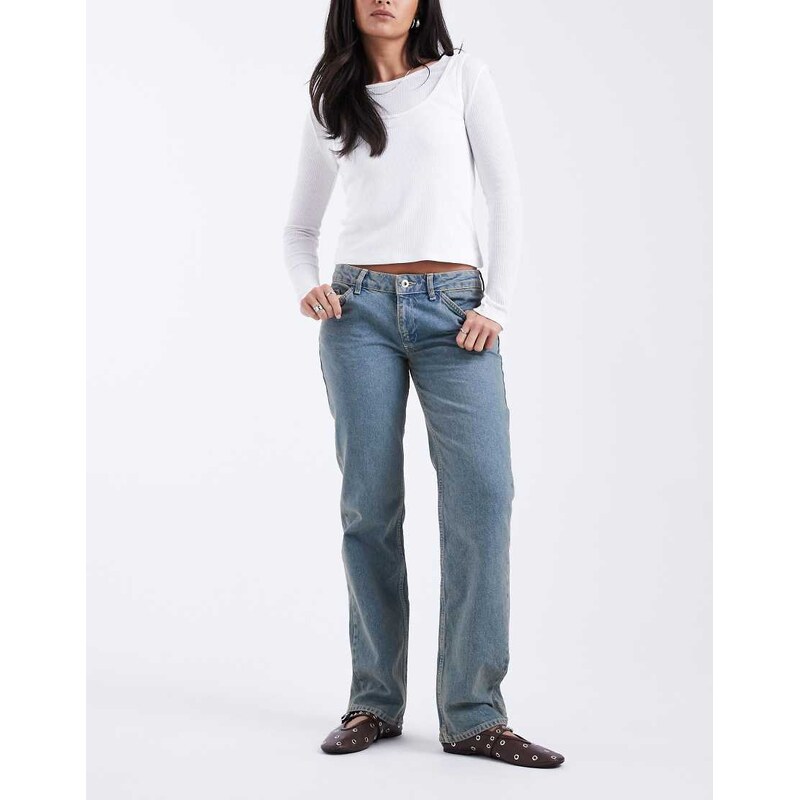 COLLUSION low waist loose fit jeans in dirty blue 115557194
