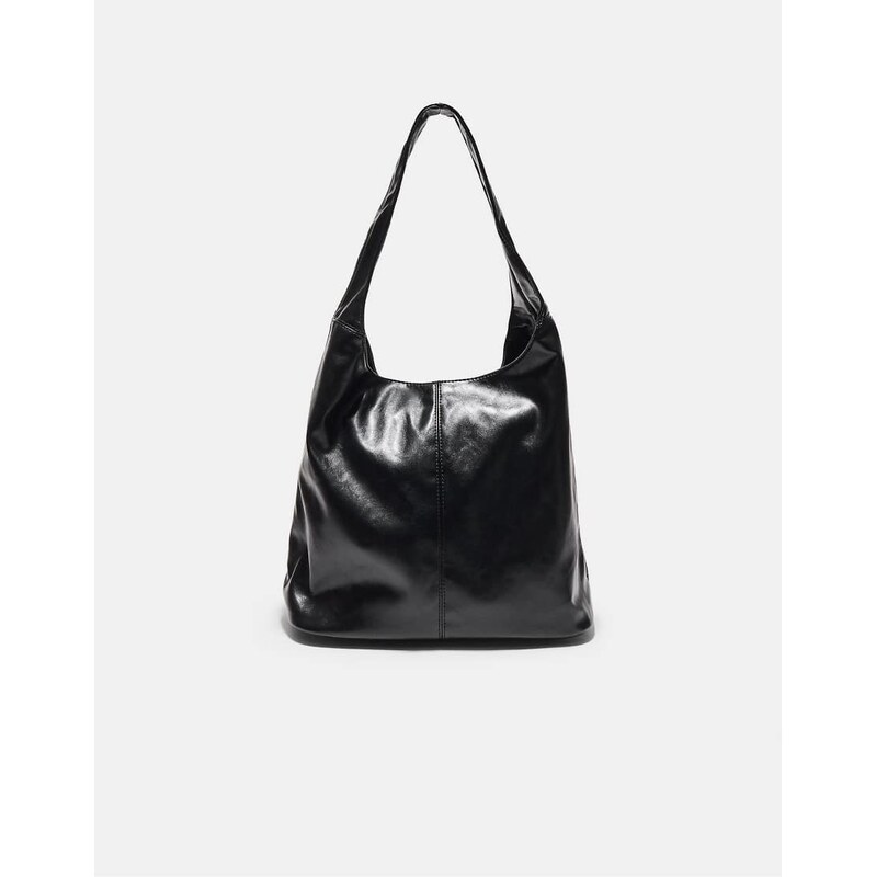 Stradivarius Half-moon bag with zip in black 109848924