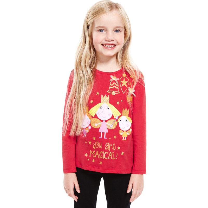 Marks and Spencer Pure Cotton Ben & Holly's Christmas T-Shirt