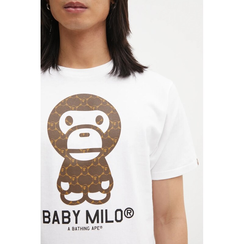 Bavlněné tričko A Bathing Ape College Monogram Baby Milo