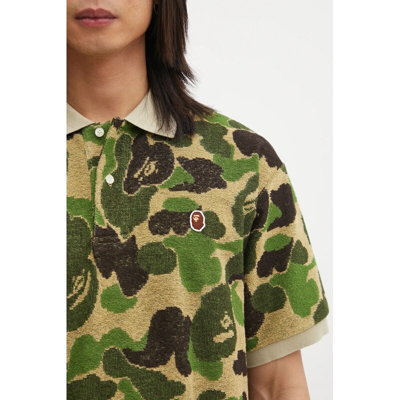 Polo tričko A Bathing Ape Camo Pile Jacquard