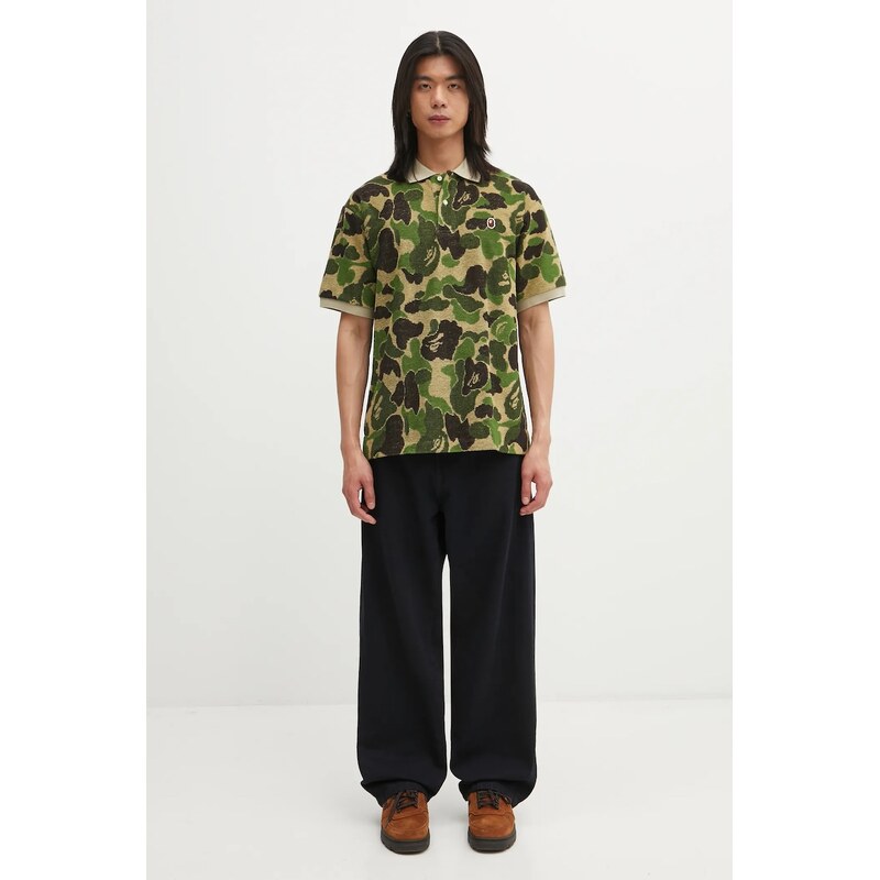 Polo tričko A Bathing Ape Camo Pile Jacquard