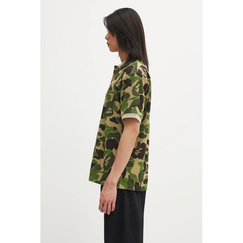 Polo tričko A Bathing Ape Camo Pile Jacquard