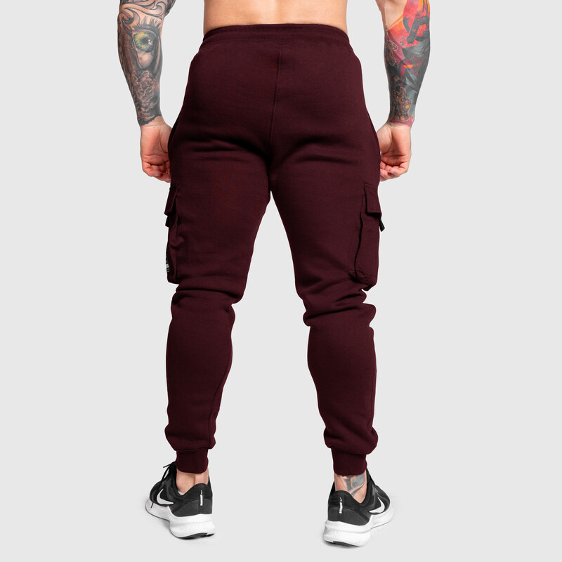 Pánské tepláky Iron Aesthetics Cargo Joggers, bordové