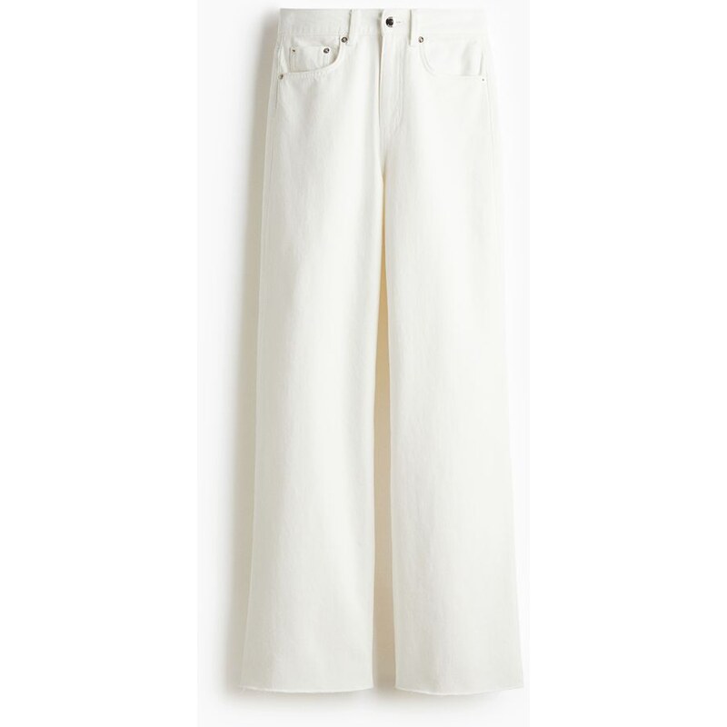 H&M - Wide High Jeans - Bílá