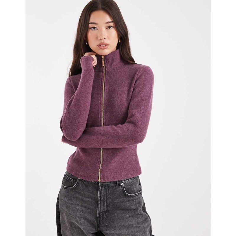 ASOS DESIGN super soft zip through funnel neck jacket cor ord in 109854843