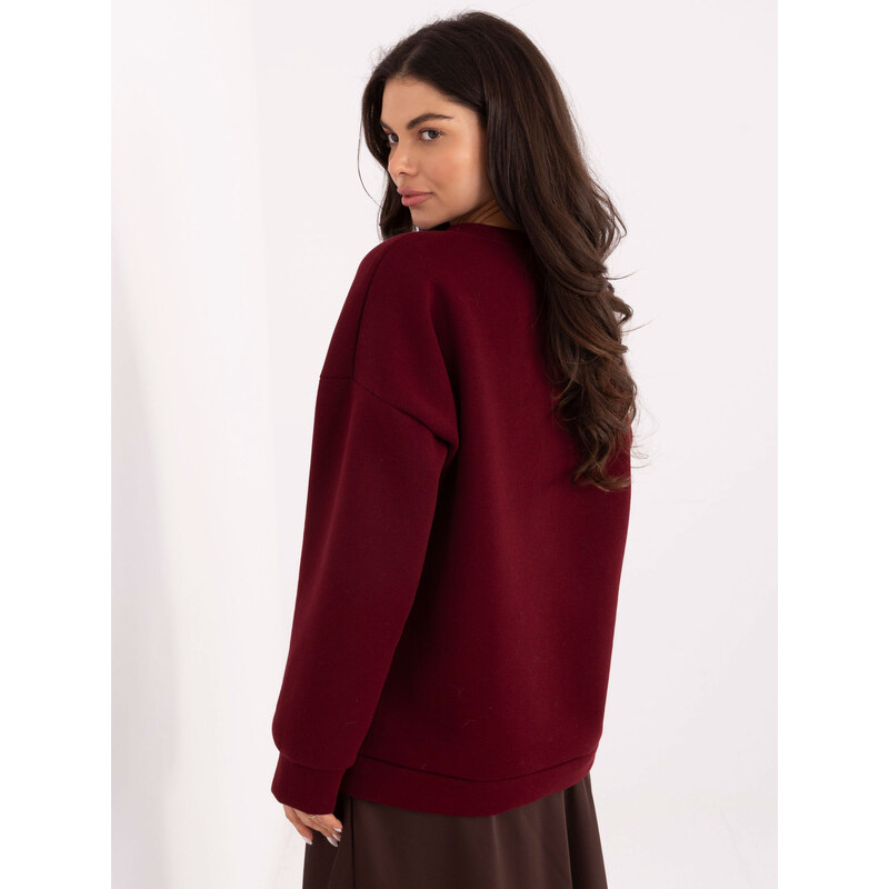 Italy Moda Sweatshirt-MI-BL-4216-1.82-burgundy
