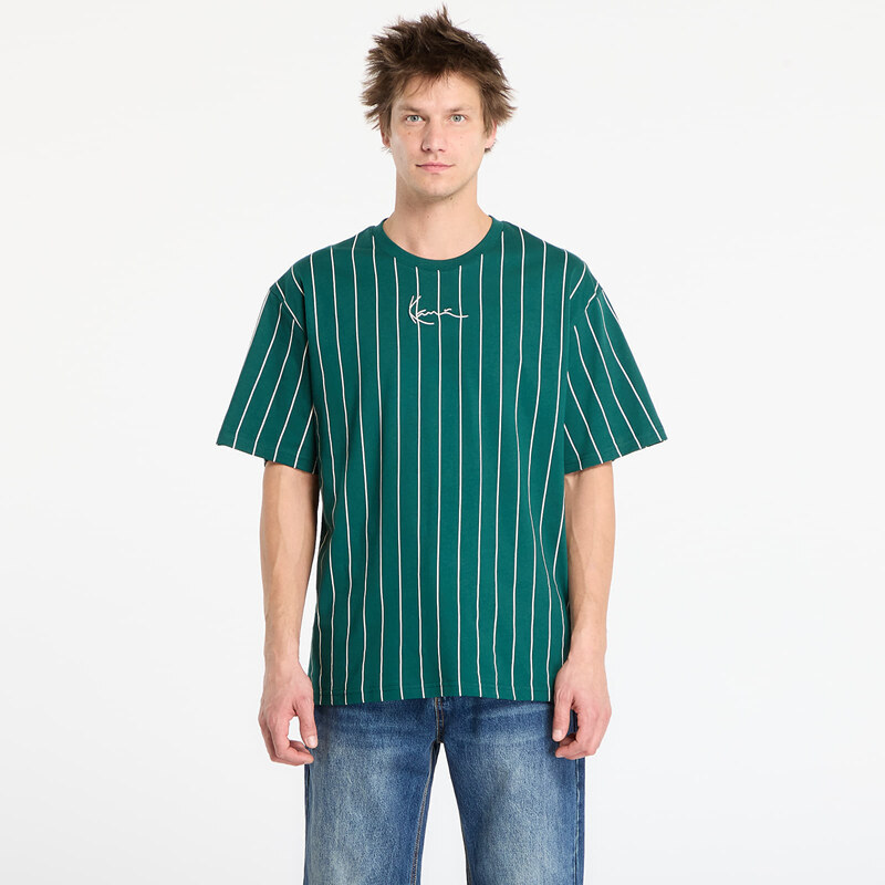 Tričko Karl Kani Small Signature Essential Pinstripe Tee Green S