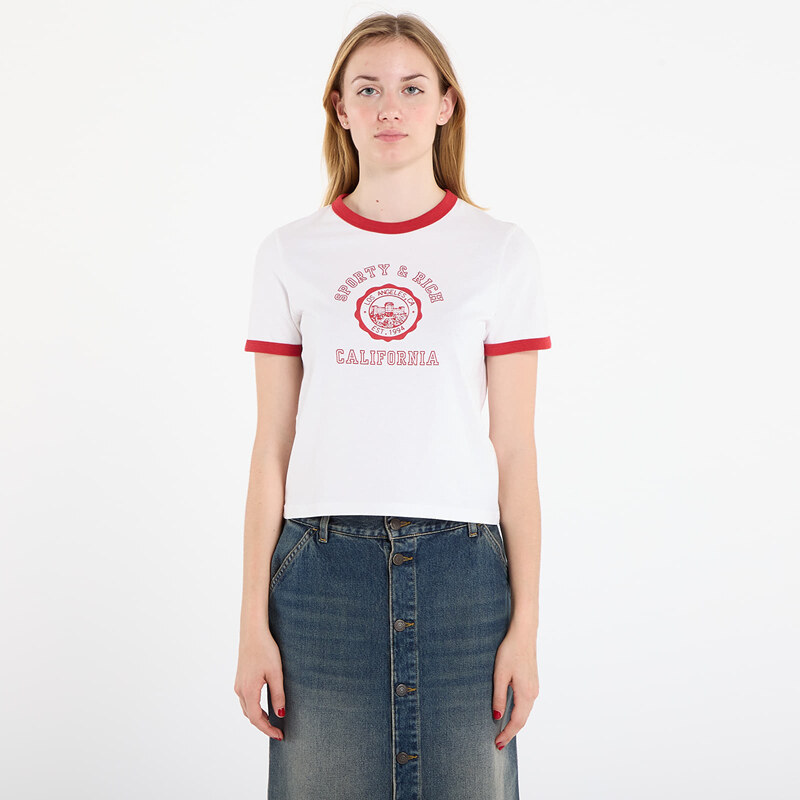 Tričko Sporty & Rich California Emblem Ringer Tee White/ Ruby L 110051699