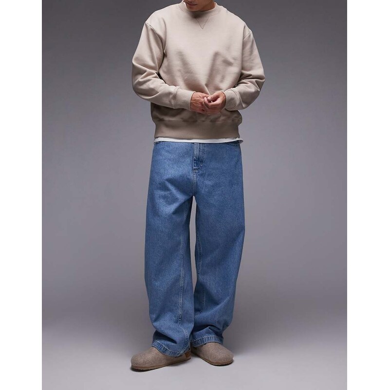 Carhartt WIP brandon baggy denim jeans in stone bleached blue