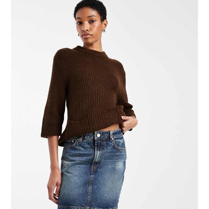 ASOS Tall ASOS DESIGN Tall denim high waisted mini skirt in vintage 110049867