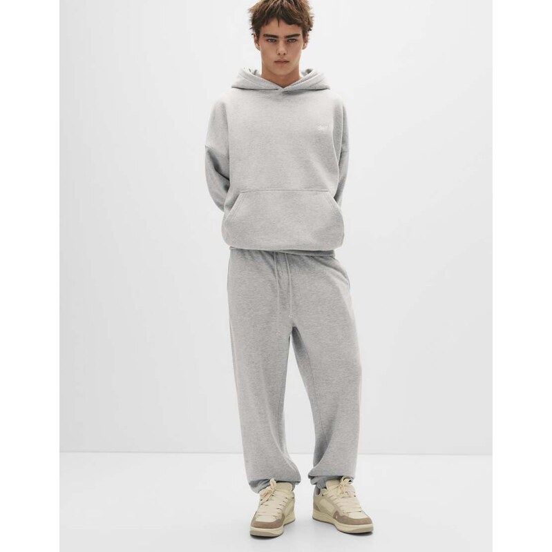 Pull&Bear Stwd tracksuit bottoms in grey marl
