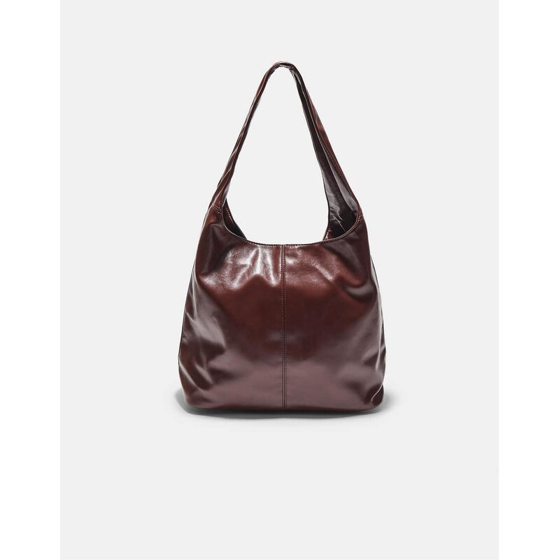 Stradivarius Half-moon bag with zip in brown 110050017