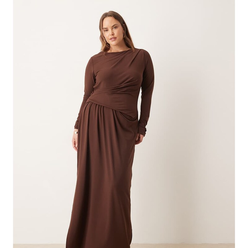 ASOS Curve ASOS DESIGN Curve soft touch drape maxi dress in
