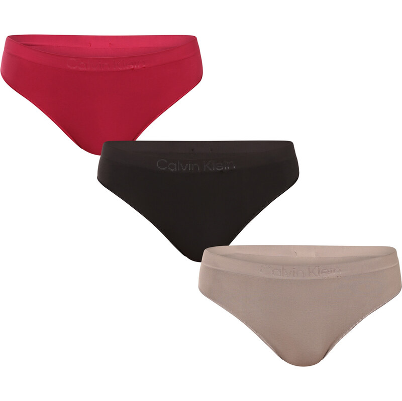 3PACK dámská tanga Calvin Klein vícebarevné (QD3802E-FIY) 110049690