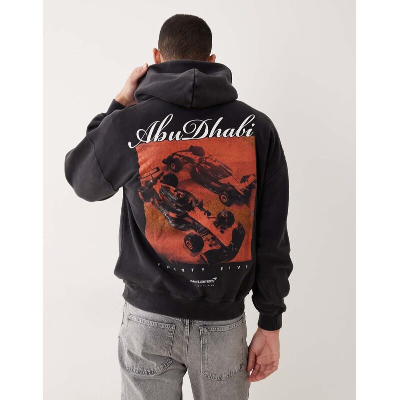 Abercrombie & Fitch f1 graphic hoodie in black