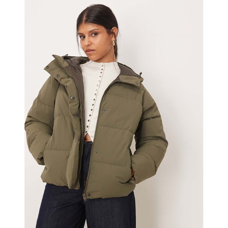 JJXX hooded puffer jacket in khaki-Green 115513364