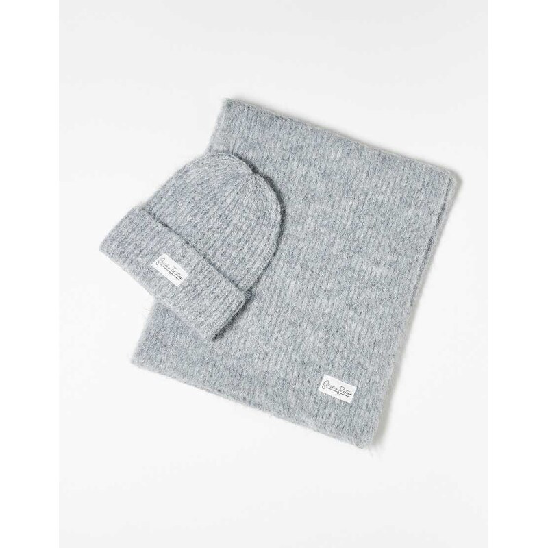 JJXX scarf & beanie gift box set in grey 115513366