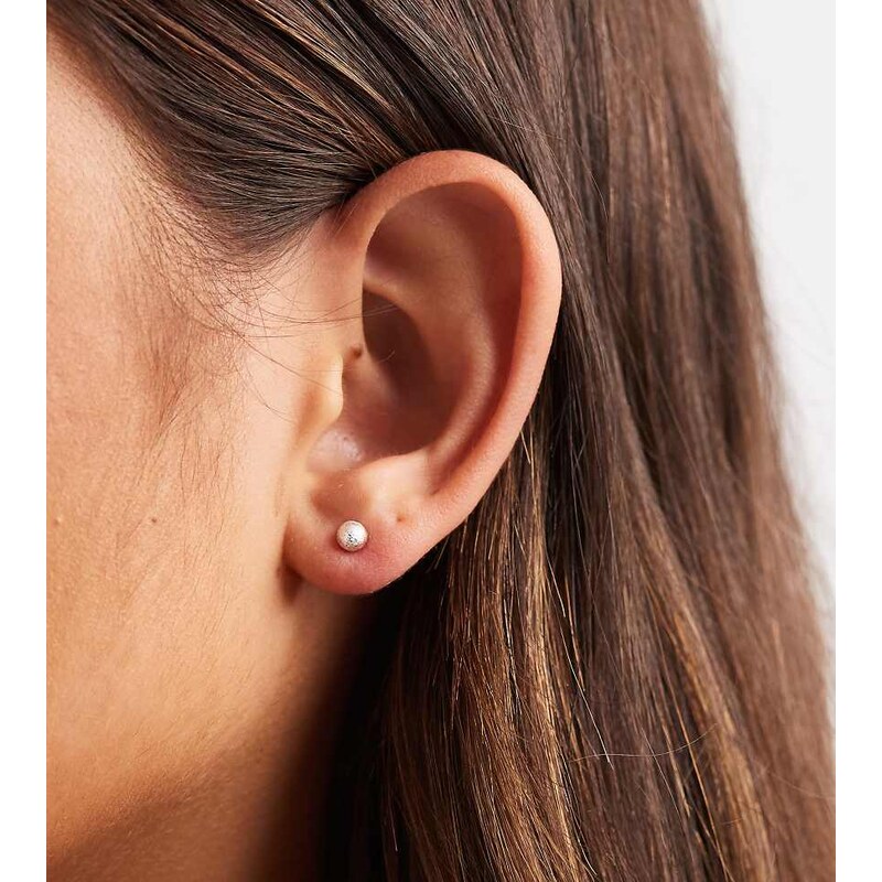 Kingsley Ryan 6mm hammered ball stud earrings in sterling silver 110619840