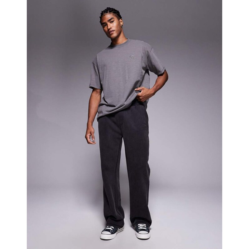 Good For Nothing straight leg joggers in washed black with logo