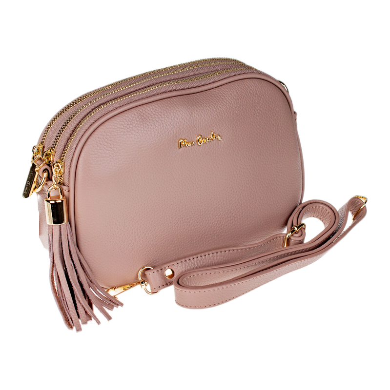 Růžová kožená italská crossbody kabelka Pierre Cardin 4500 Malva 110051112