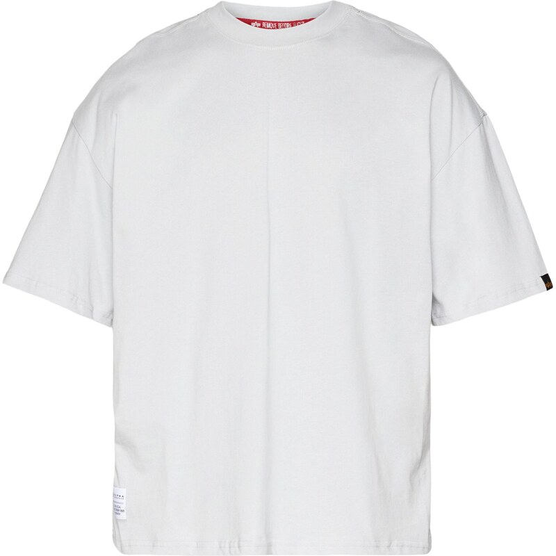 ALPHA INDUSTRIES Tričko světle šedá / tmavě fialová