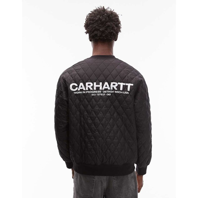 Carhartt WIP calma oversized sweatshirt in black with quilted