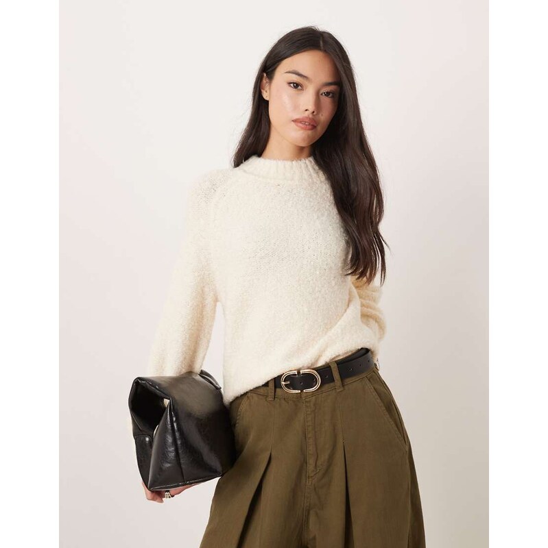Glamorous oversized baggy fit knit jumper in ecru-White 110051986