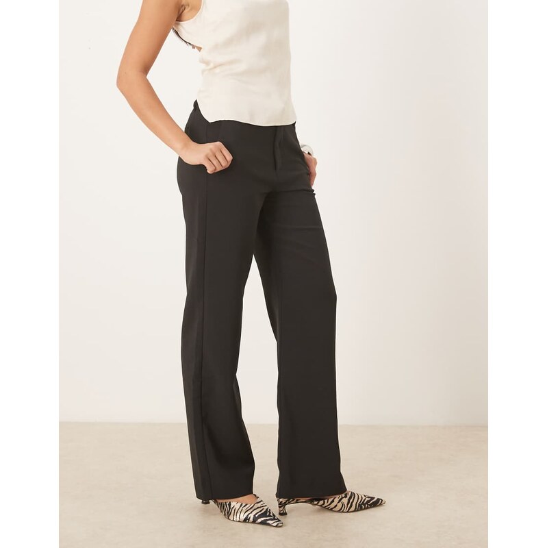 Gina Tricot straight leg tailored trousers in black