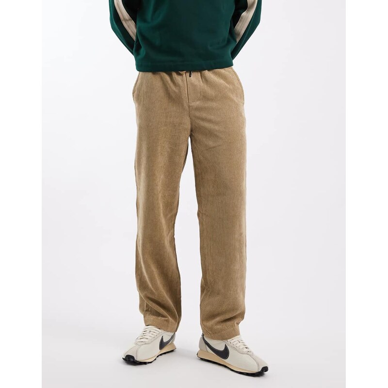 ONLY & SONS loose fit cord trouser in camel-Neutral