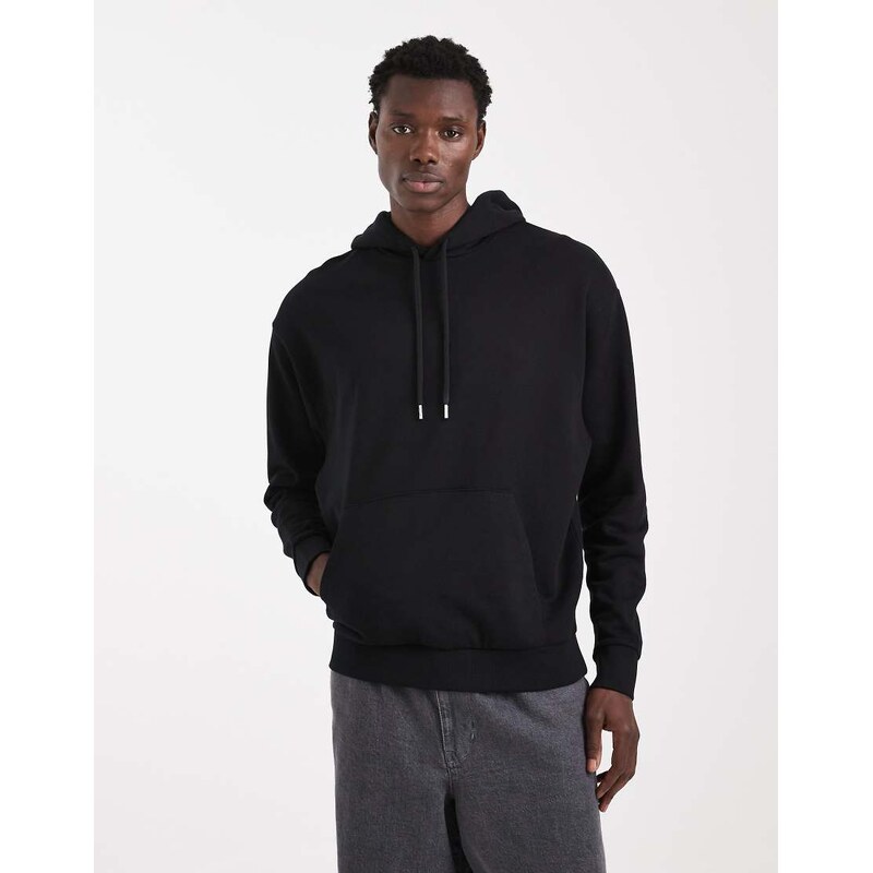 ASOS DESIGN relaxed hoodie with photographic floral print in black
