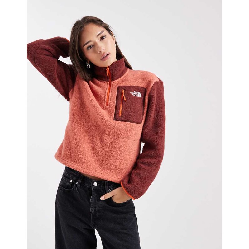 The North Face Yumiori 1/4 zip fleece in red