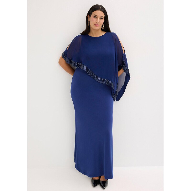 bonprix Žerzejové šaty s pajetkami Červená