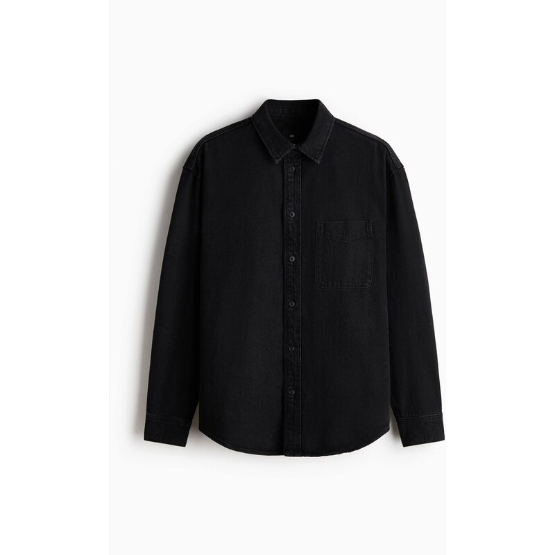 H&M - Džínová košile Loose Fit - Černá