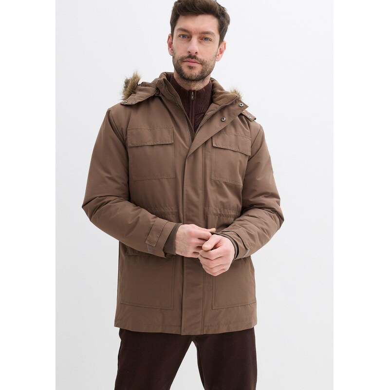 bonprix Parka s vatováním, flísovou podšívkou a odnímatelnou kapucí 110053386