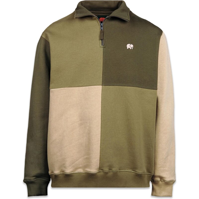 Trendsplant Mikina  COLOR BLOCK  khaki