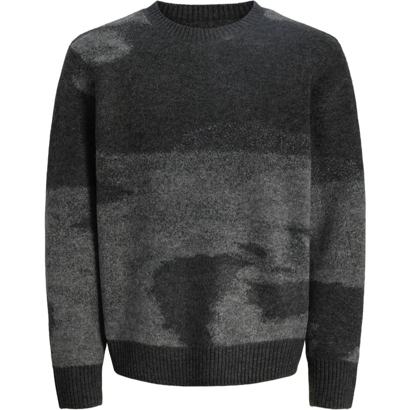 JACK & JONES Svetr JCOFLARE šedý melír / černá