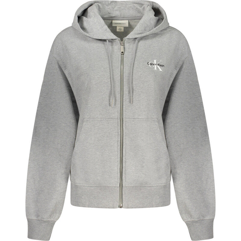 CALVIN KLEIN WOMENS ZIPPED SWEATSHIRT GREY